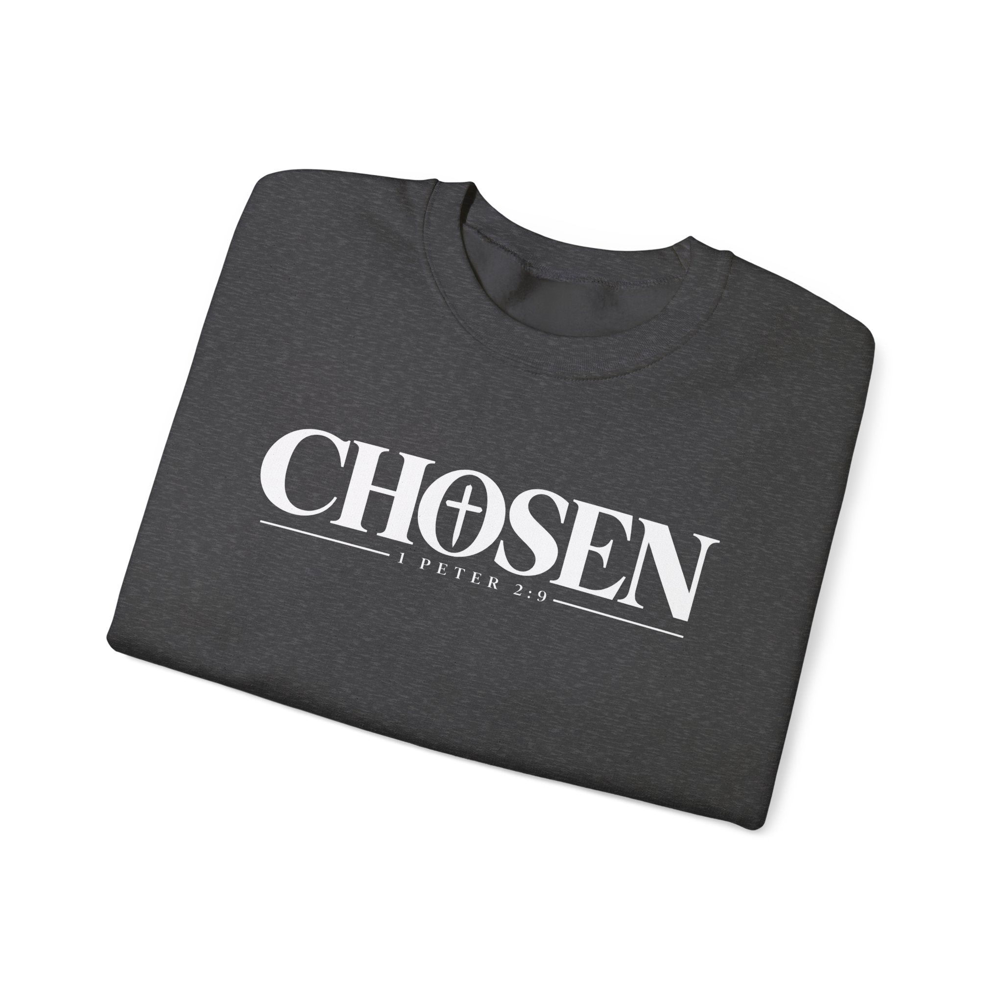 CHOSEN Christian Crewneck Sweatshirt – 1 Peter 2:9 Faith Sweatshirt