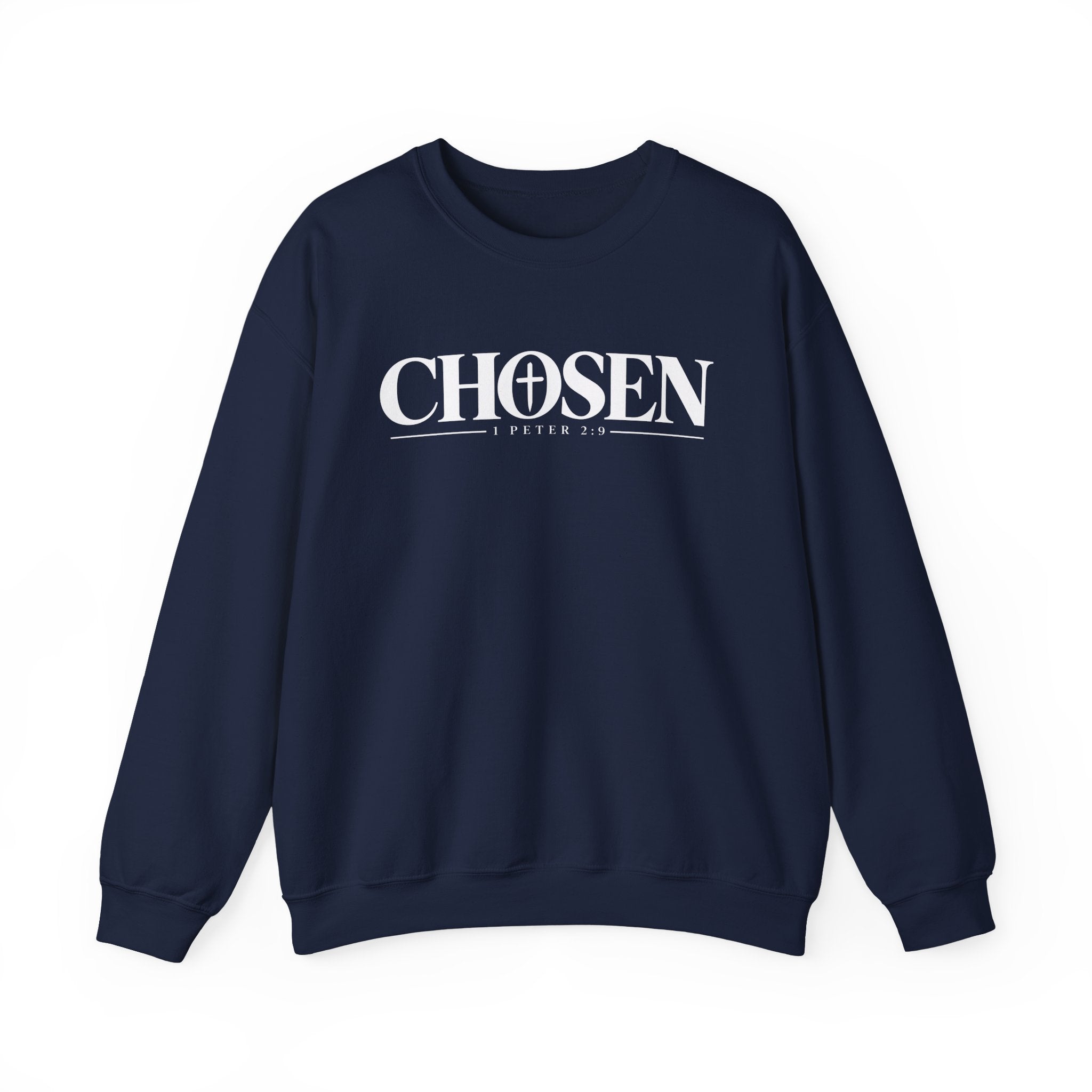 CHOSEN Christian Crewneck Sweatshirt – 1 Peter 2:9 Faith Sweatshirt