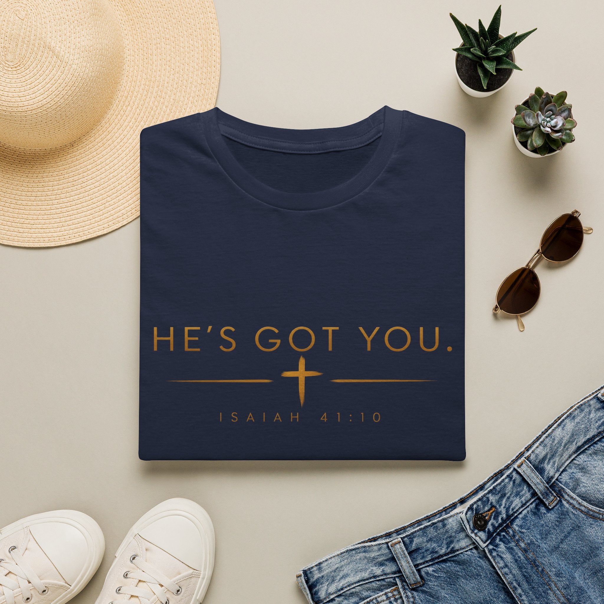 He’s Got You Christian T-Shirt – Isaiah 41:10 Minimalist Faith Graphic Tee