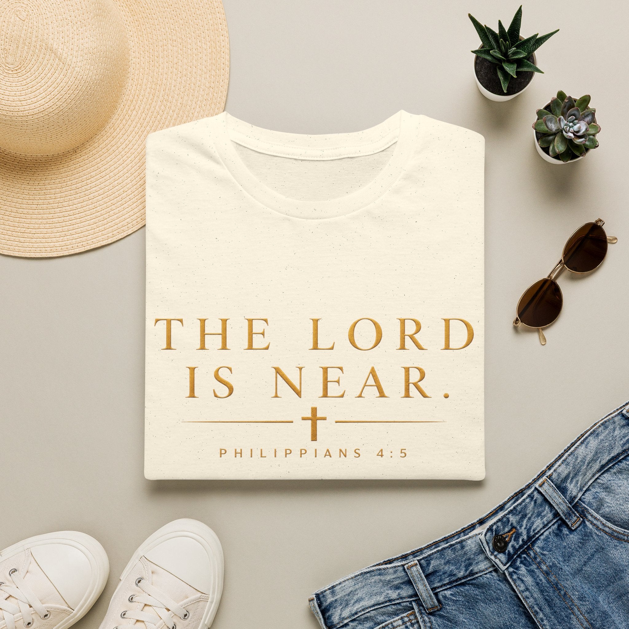 The Lord Is Near Christian T-Shirt – Philippians 4:5 Minimalist Faith Tee
