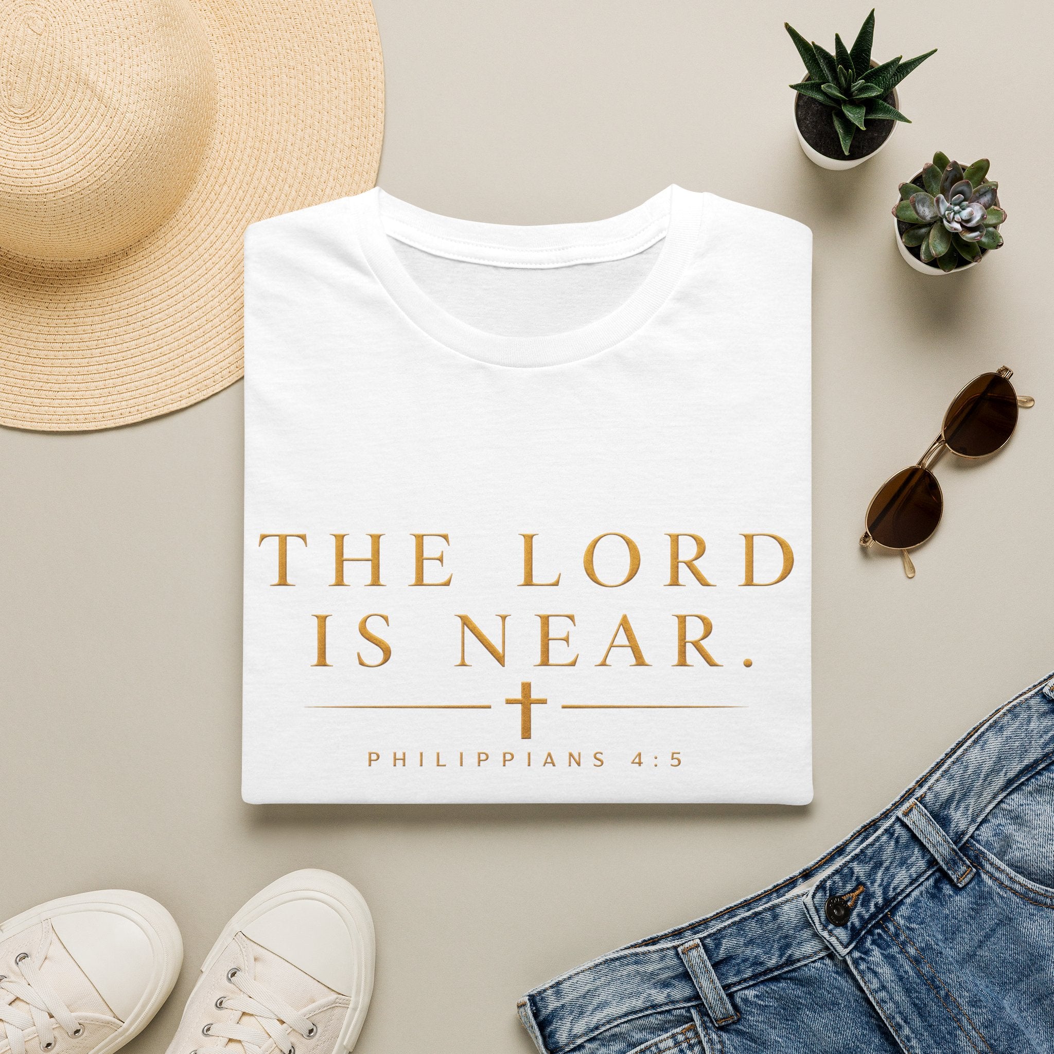 The Lord Is Near Christian T-Shirt – Philippians 4:5 Minimalist Faith Tee