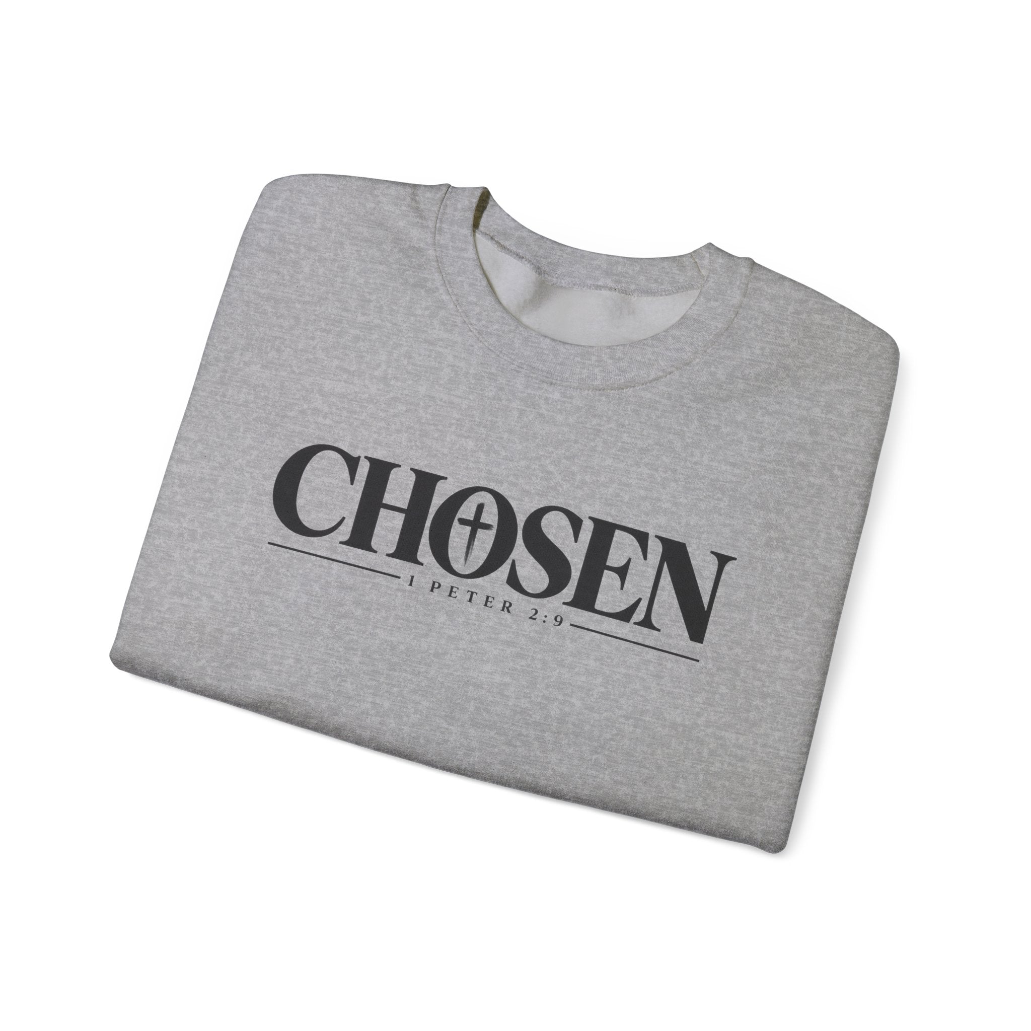 CHOSEN Christian Crewneck Sweatshirt – 1 Peter 2:9 Faith Sweatshirt