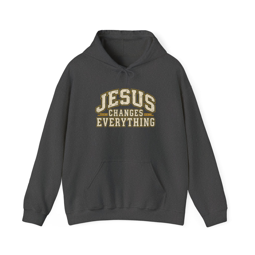 Jesus Changes Everything – Vintage Varsity Hoodie