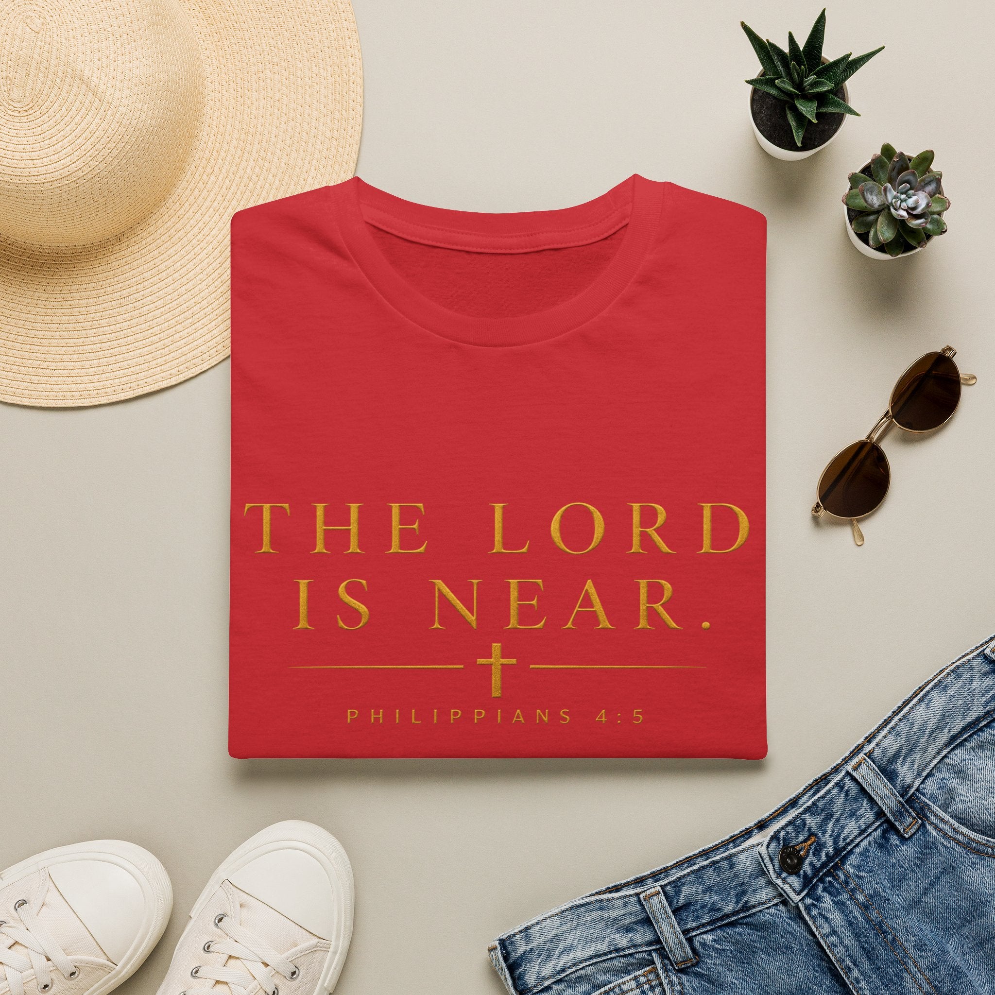 The Lord Is Near Christian T-Shirt – Philippians 4:5 Minimalist Faith Tee