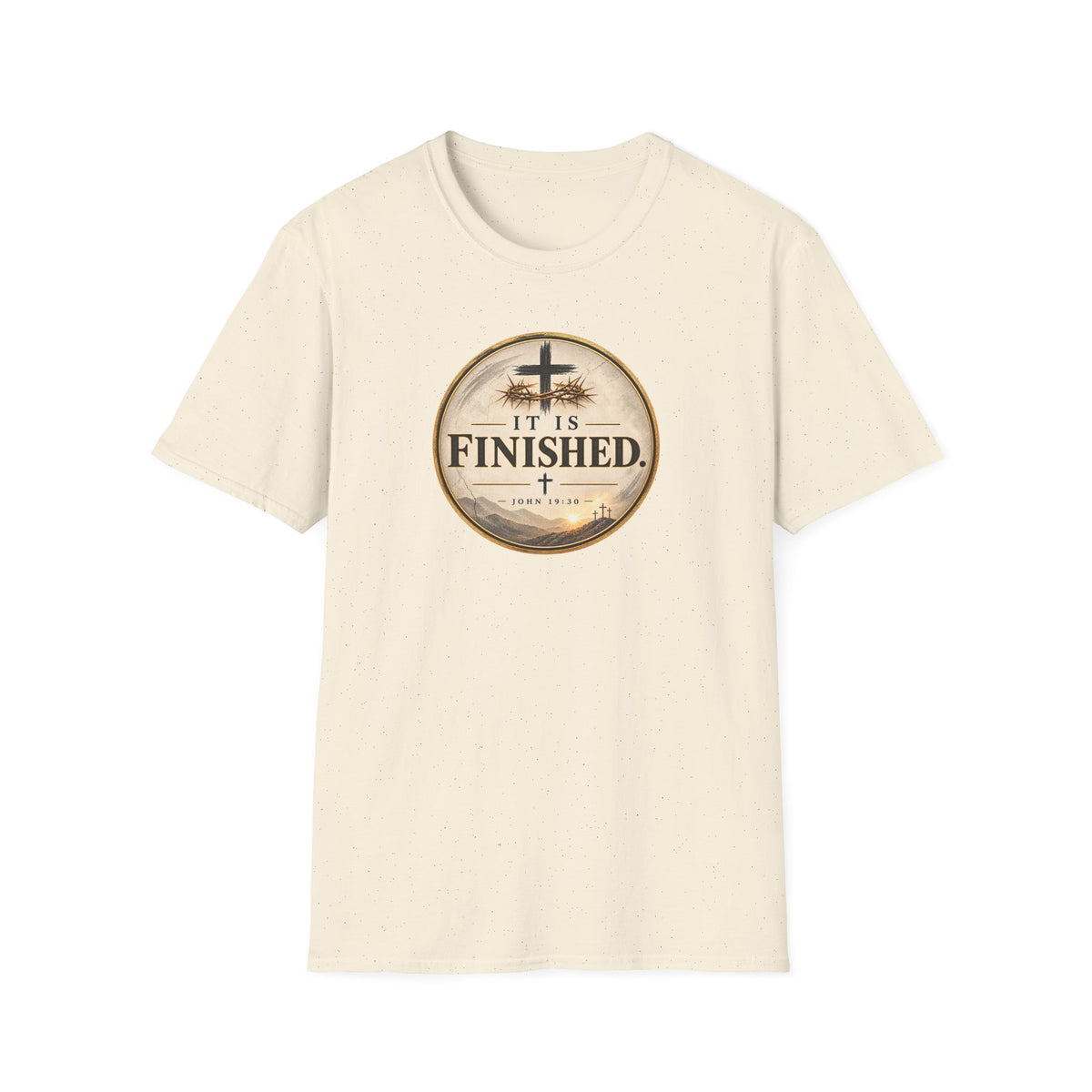 It Is Finished Christian T-Shirt – John 19:30 Vintage Cross Design