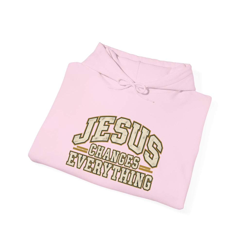 Jesus Changes Everything – Vintage Varsity Hoodie