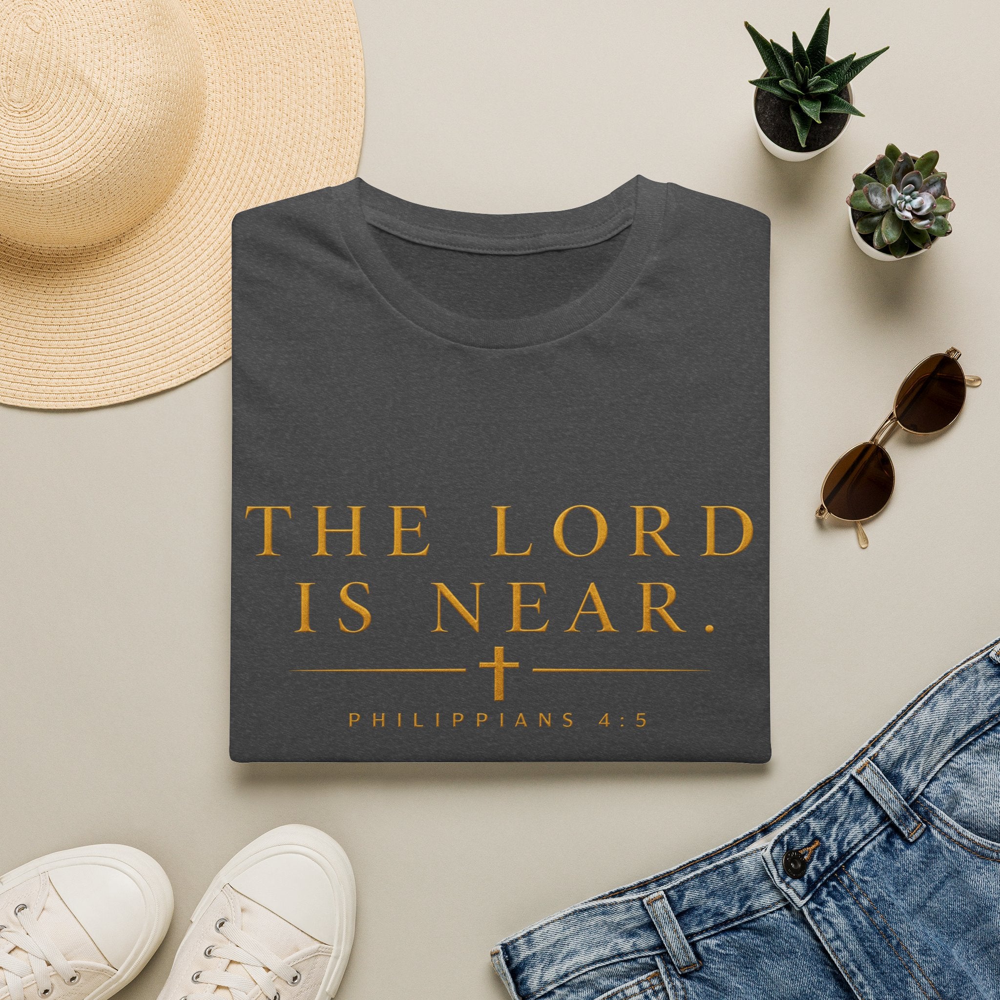 The Lord Is Near Christian T-Shirt – Philippians 4:5 Minimalist Faith Tee