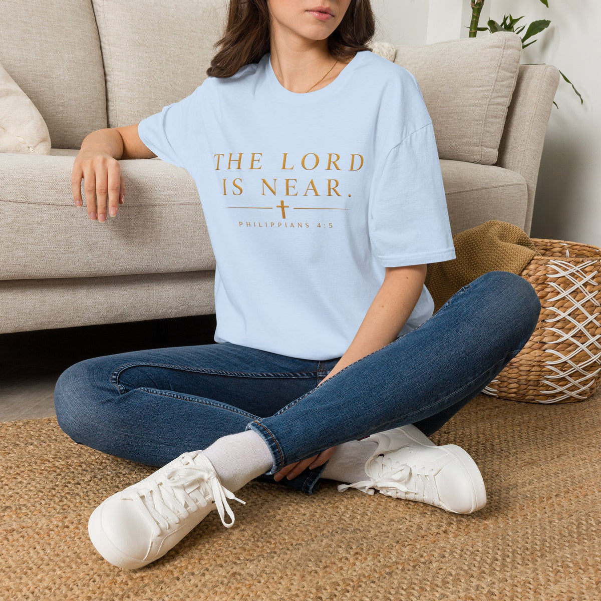 The Lord Is Near Christian T-Shirt – Philippians 4:5 Minimalist Faith Tee