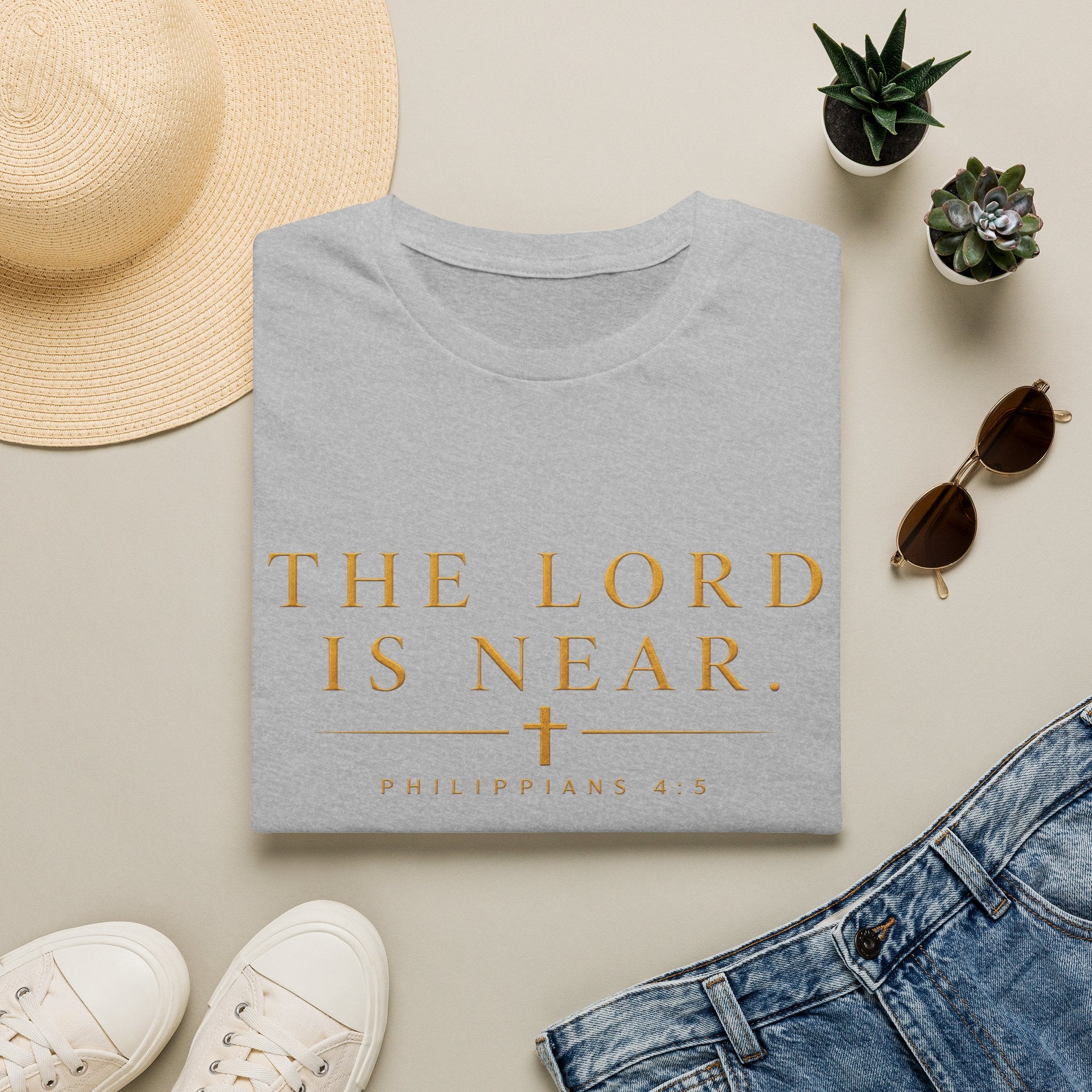 The Lord Is Near Christian T-Shirt – Philippians 4:5 Minimalist Faith Tee