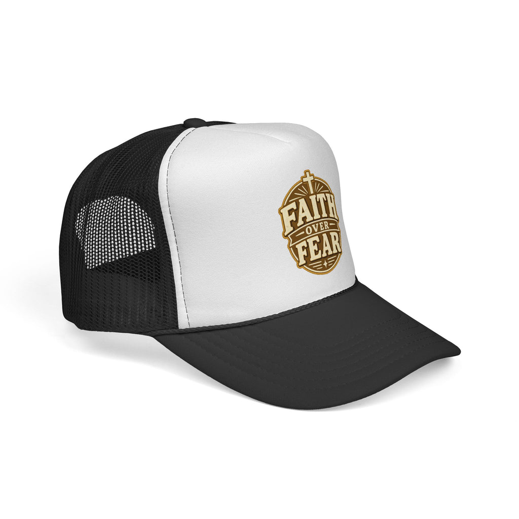 Faith Over Fear Christian Trucker Hat – Bold Cross Faith Cap