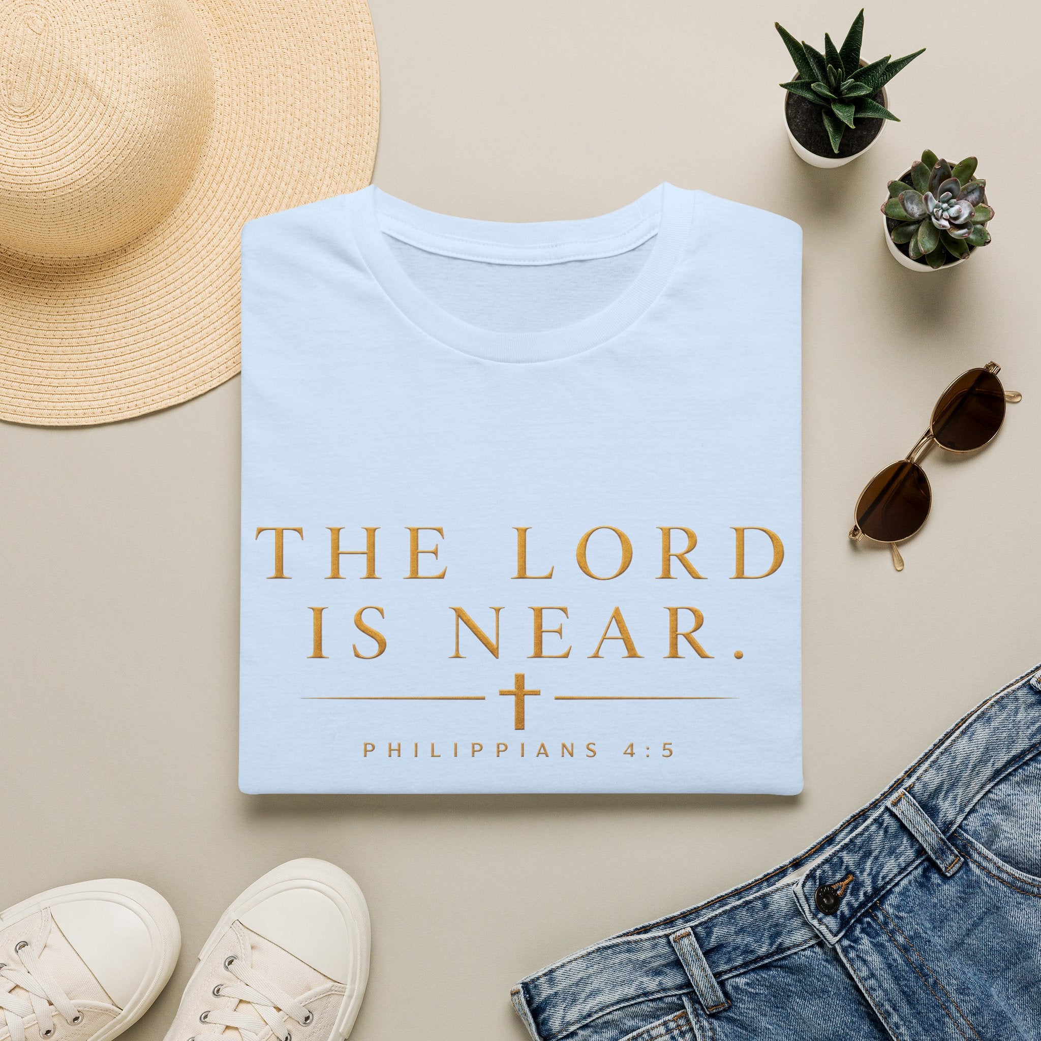 The Lord Is Near Christian T-Shirt – Philippians 4:5 Minimalist Faith Tee
