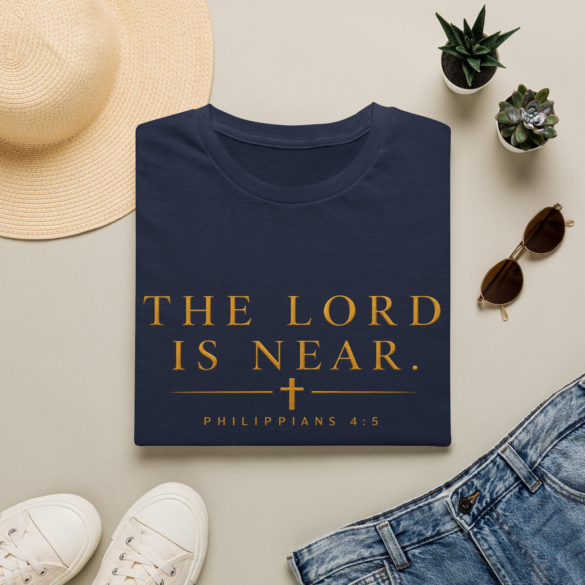 The Lord Is Near Christian T-Shirt – Philippians 4:5 Minimalist Faith Tee