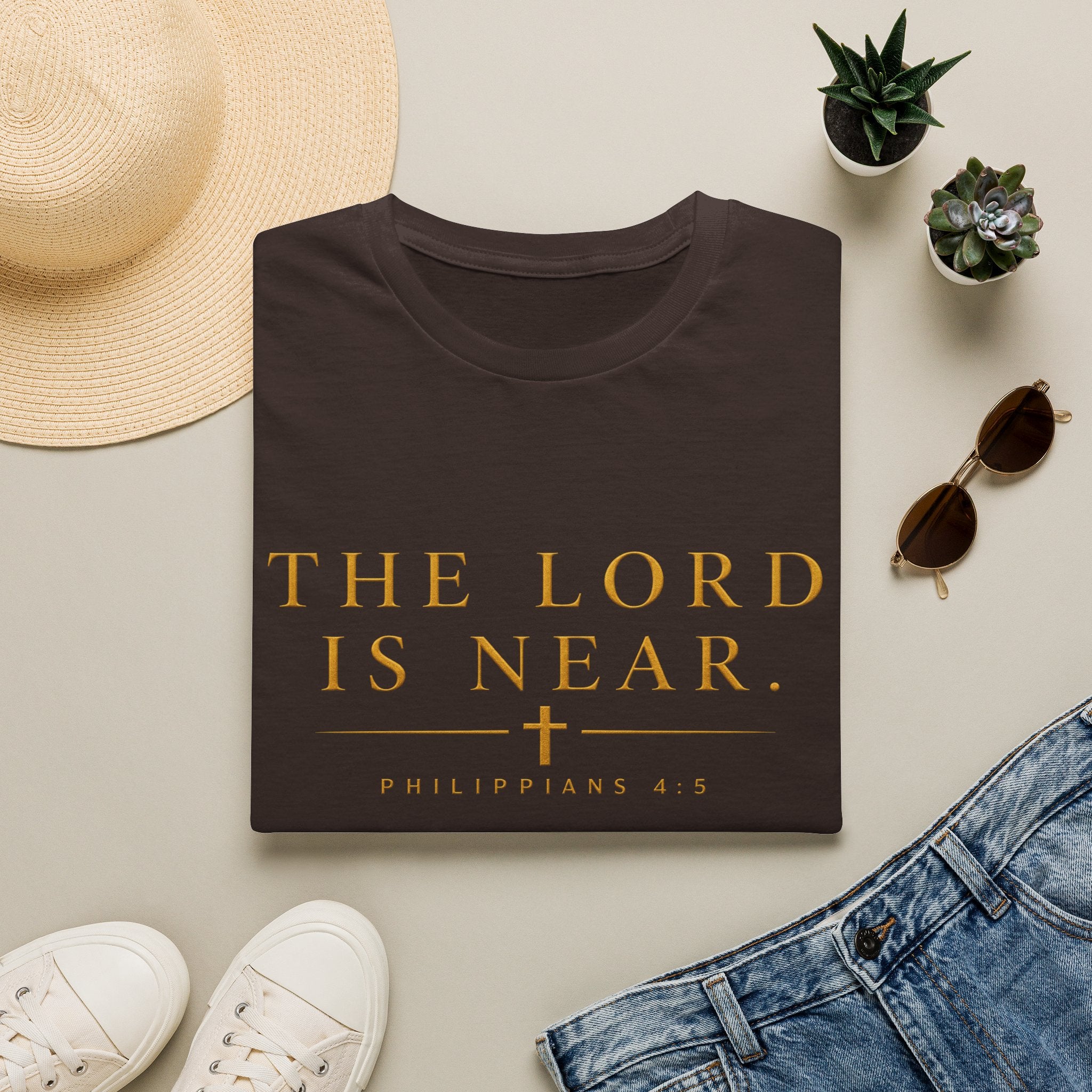 The Lord Is Near Christian T-Shirt – Philippians 4:5 Minimalist Faith Tee