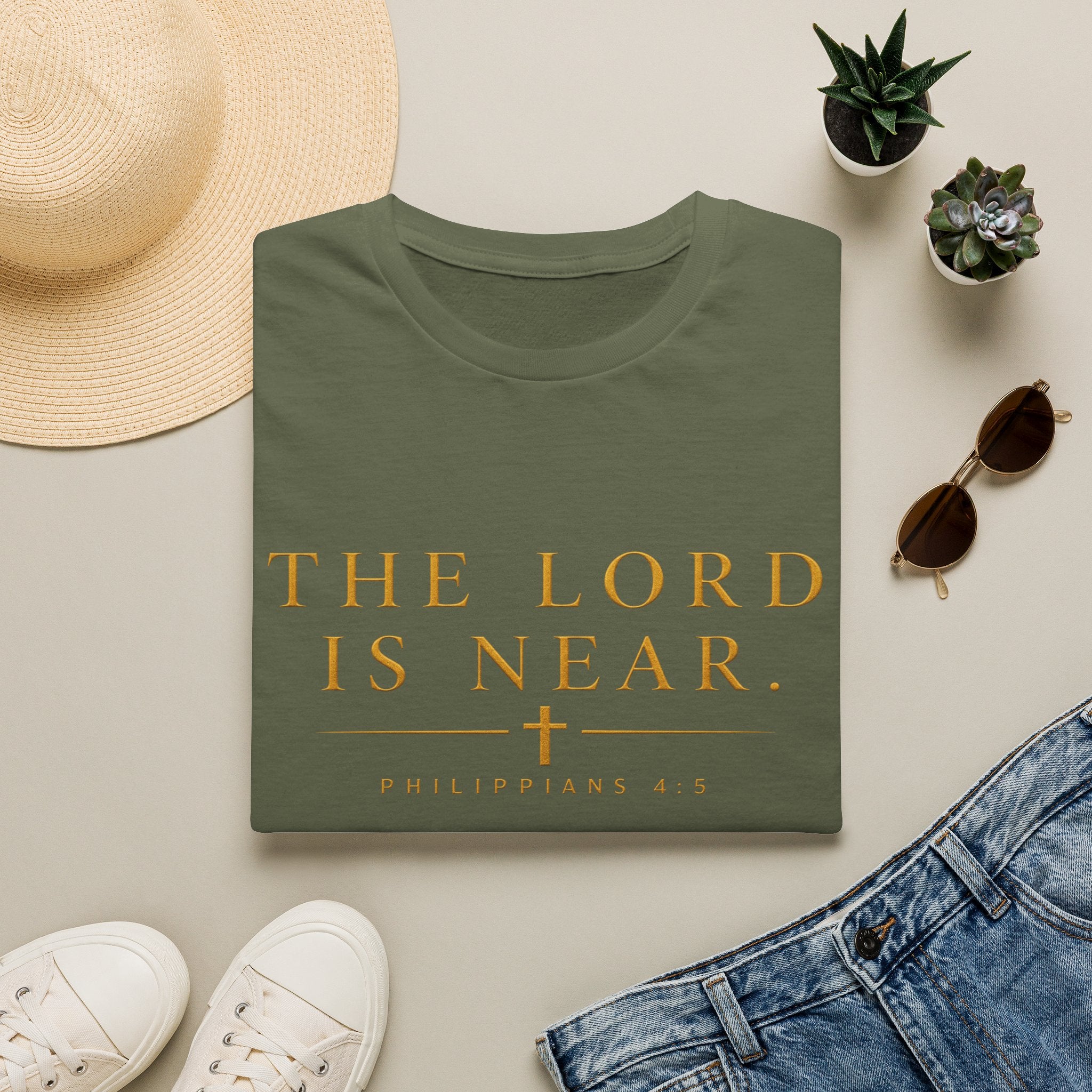 The Lord Is Near Christian T-Shirt – Philippians 4:5 Minimalist Faith Tee