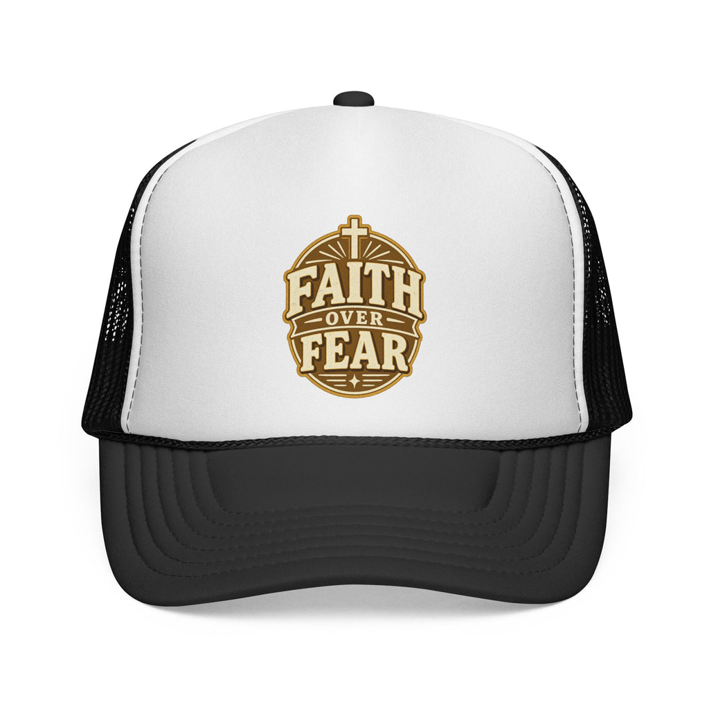 Faith Over Fear Christian Trucker Hat – Bold Cross Faith Cap