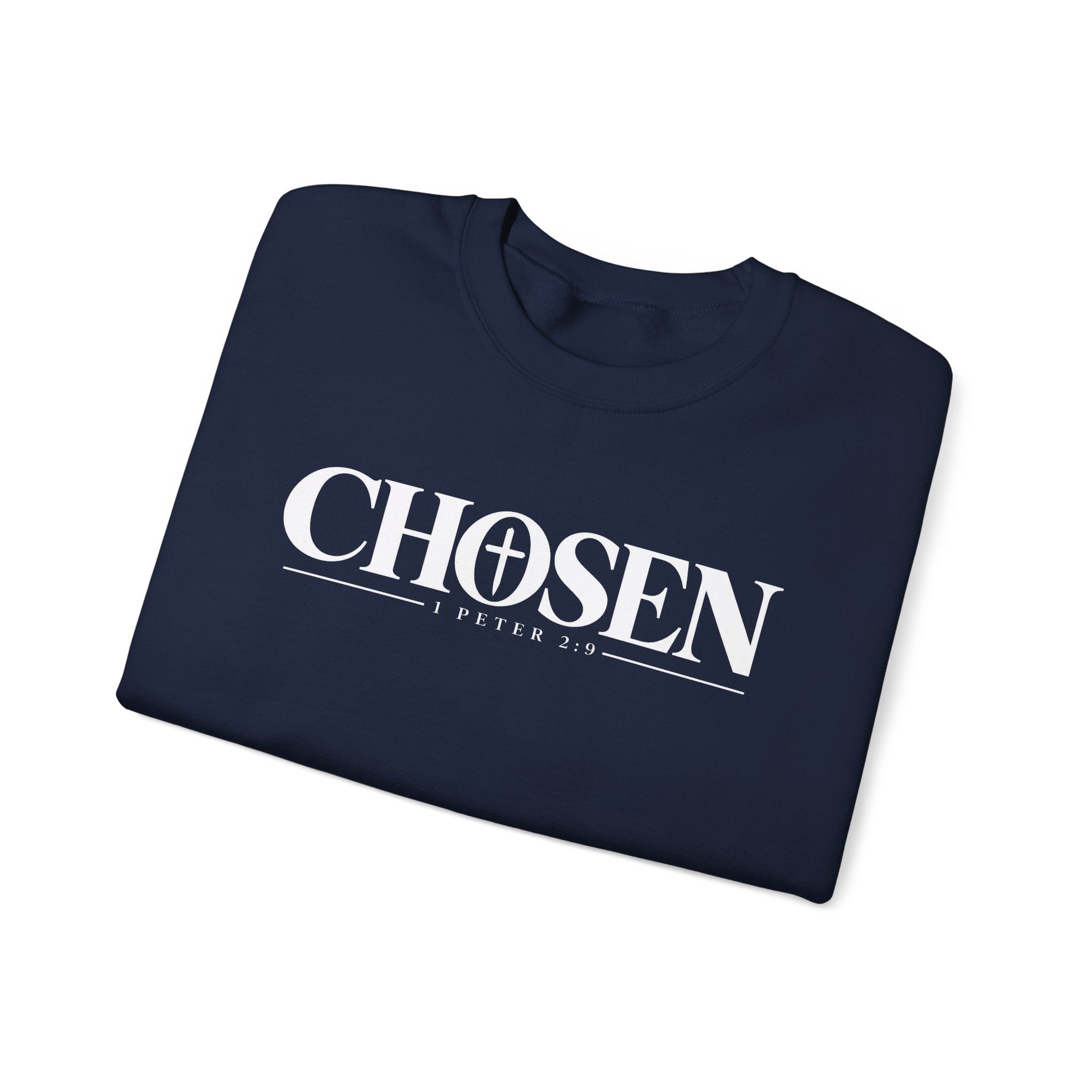 CHOSEN Christian Crewneck Sweatshirt – 1 Peter 2:9 Faith Sweatshirt