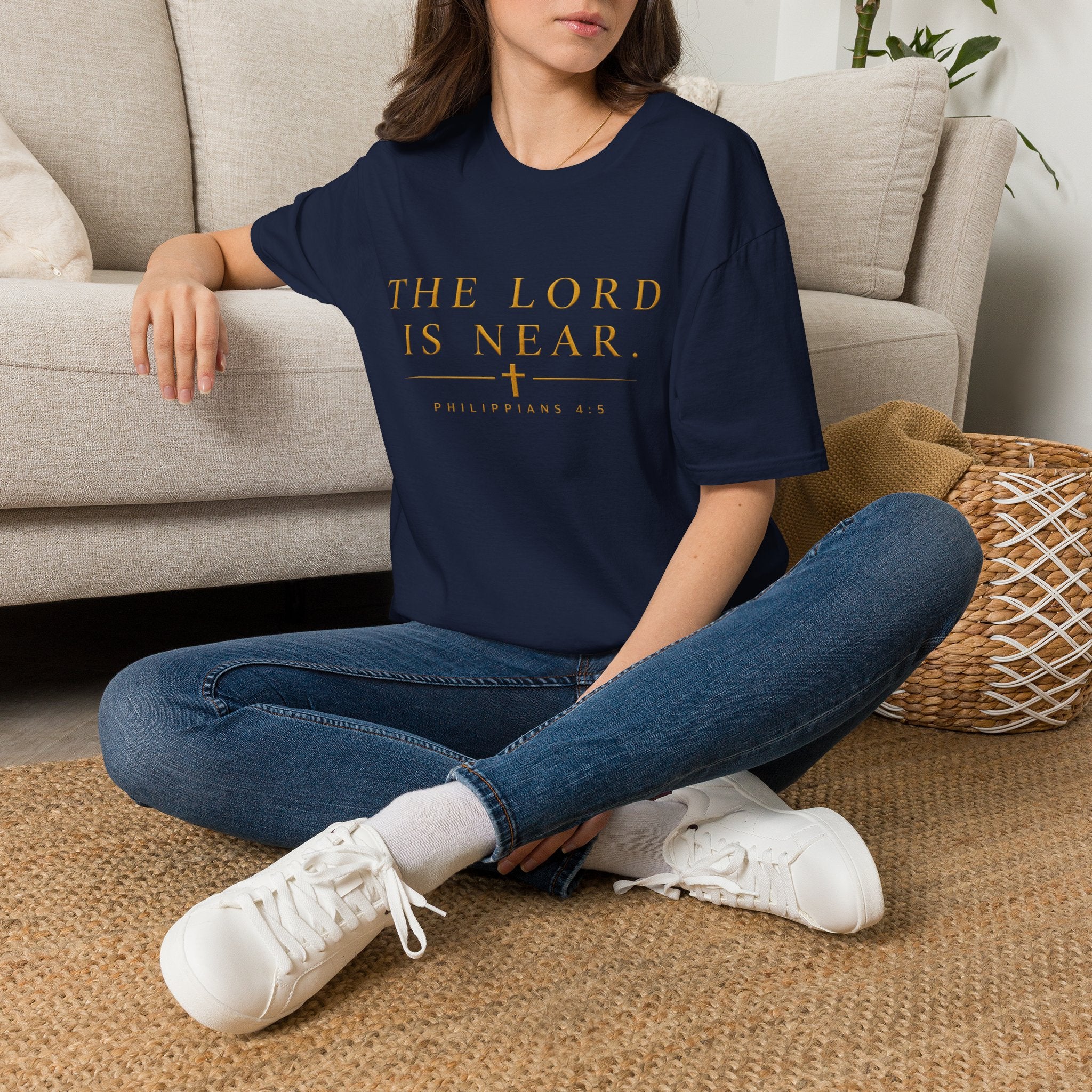 The Lord Is Near Christian T-Shirt – Philippians 4:5 Minimalist Faith Tee