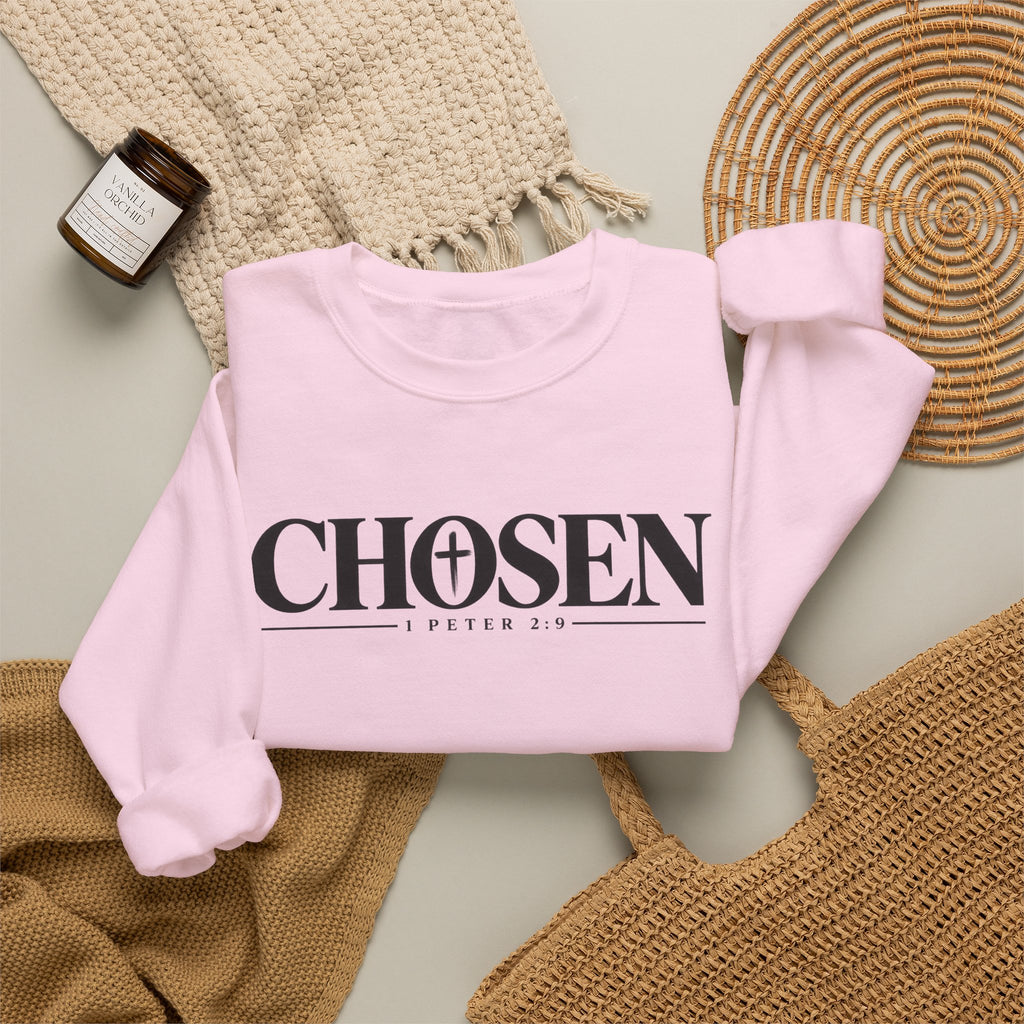 CHOSEN Christian Crewneck Sweatshirt – 1 Peter 2:9 Faith Sweatshirt