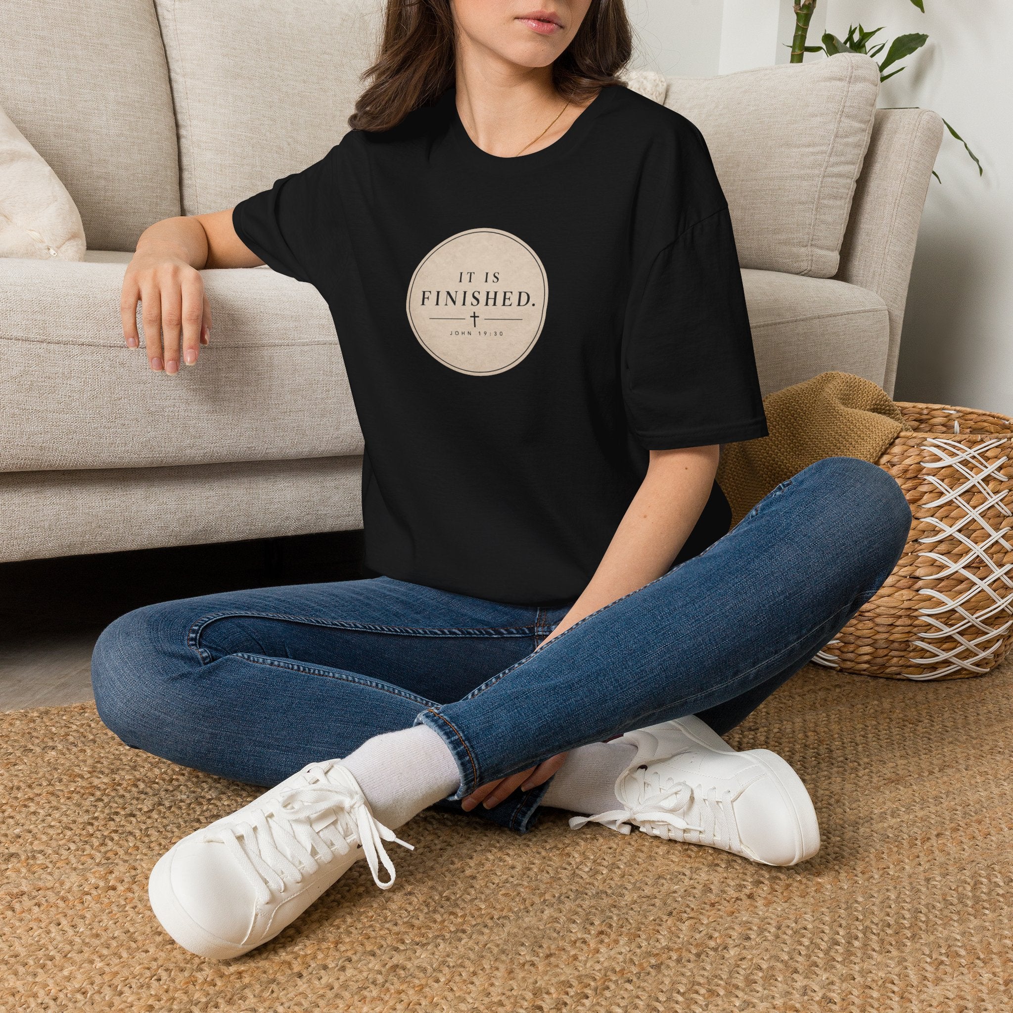 It Is Finished Christian T-Shirt – John 19:30 Minimalist Faith Graphic Tee
