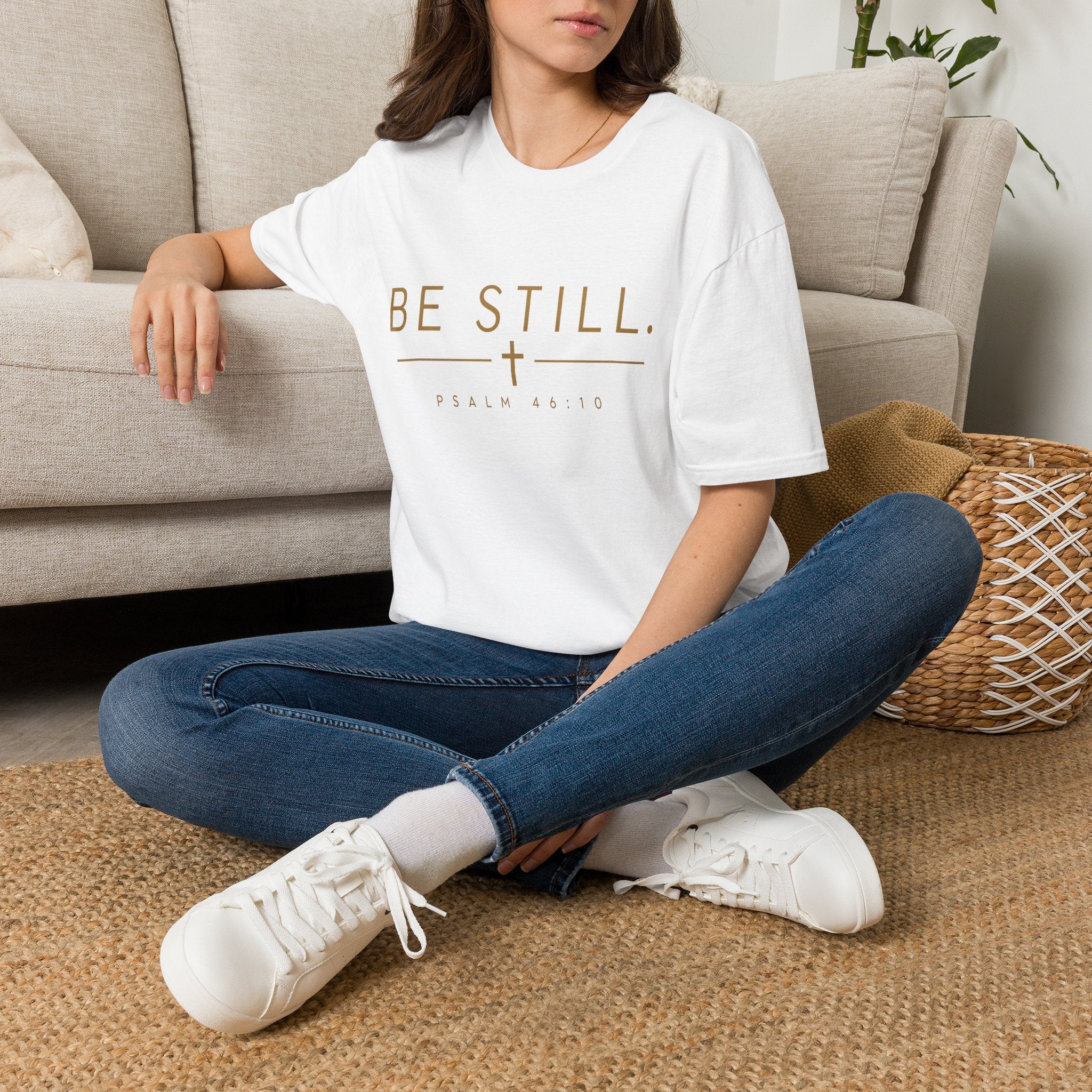 Be Still Christian T-Shirt – Psalm 46:10 Minimalist Faith Graphic Tee