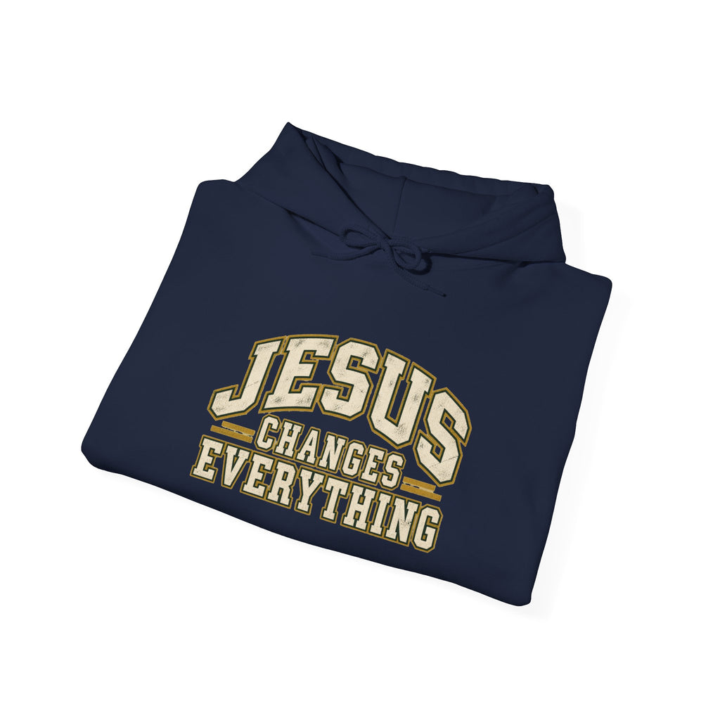 Jesus Changes Everything – Vintage Varsity Hoodie