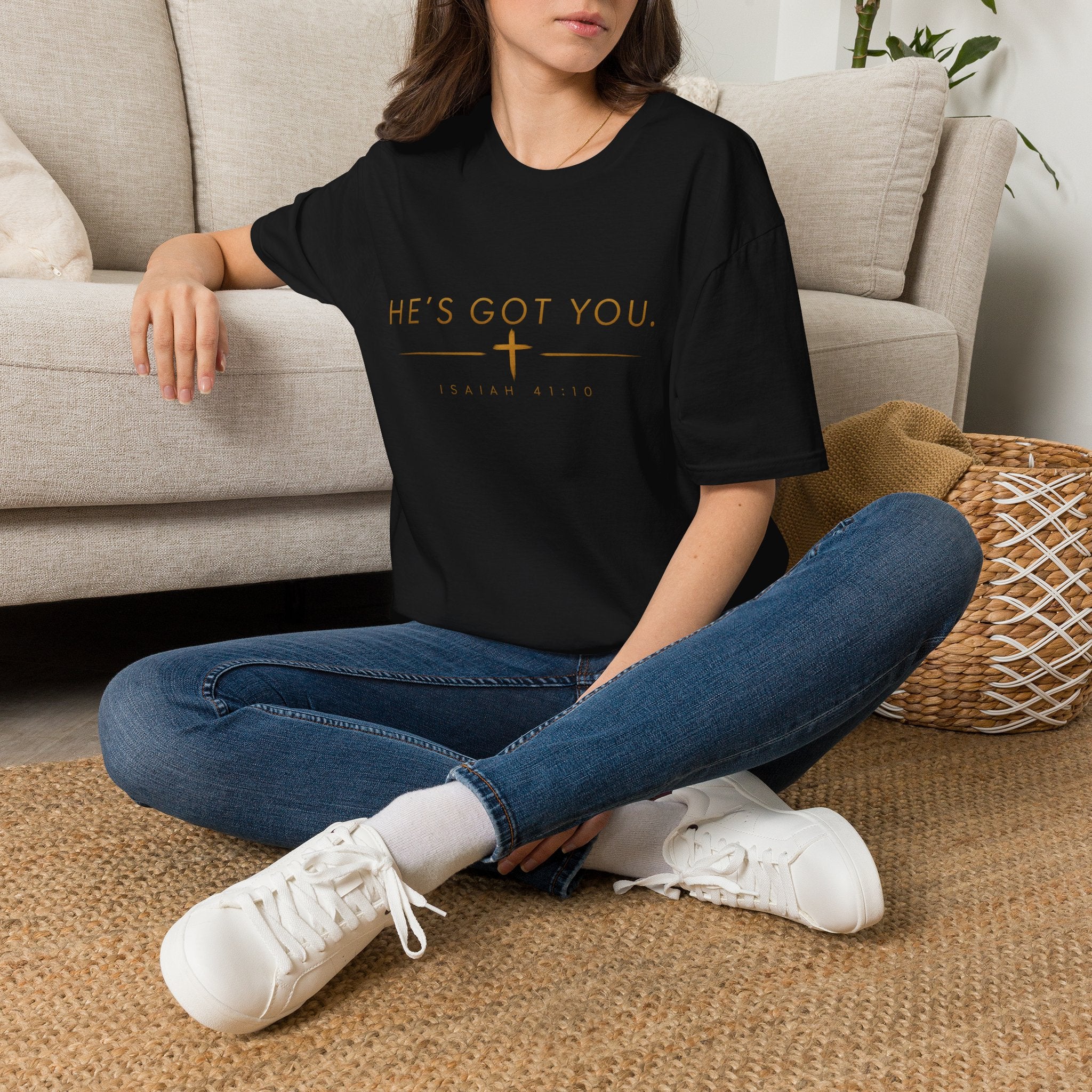 He’s Got You Christian T-Shirt – Isaiah 41:10 Minimalist Faith Graphic Tee