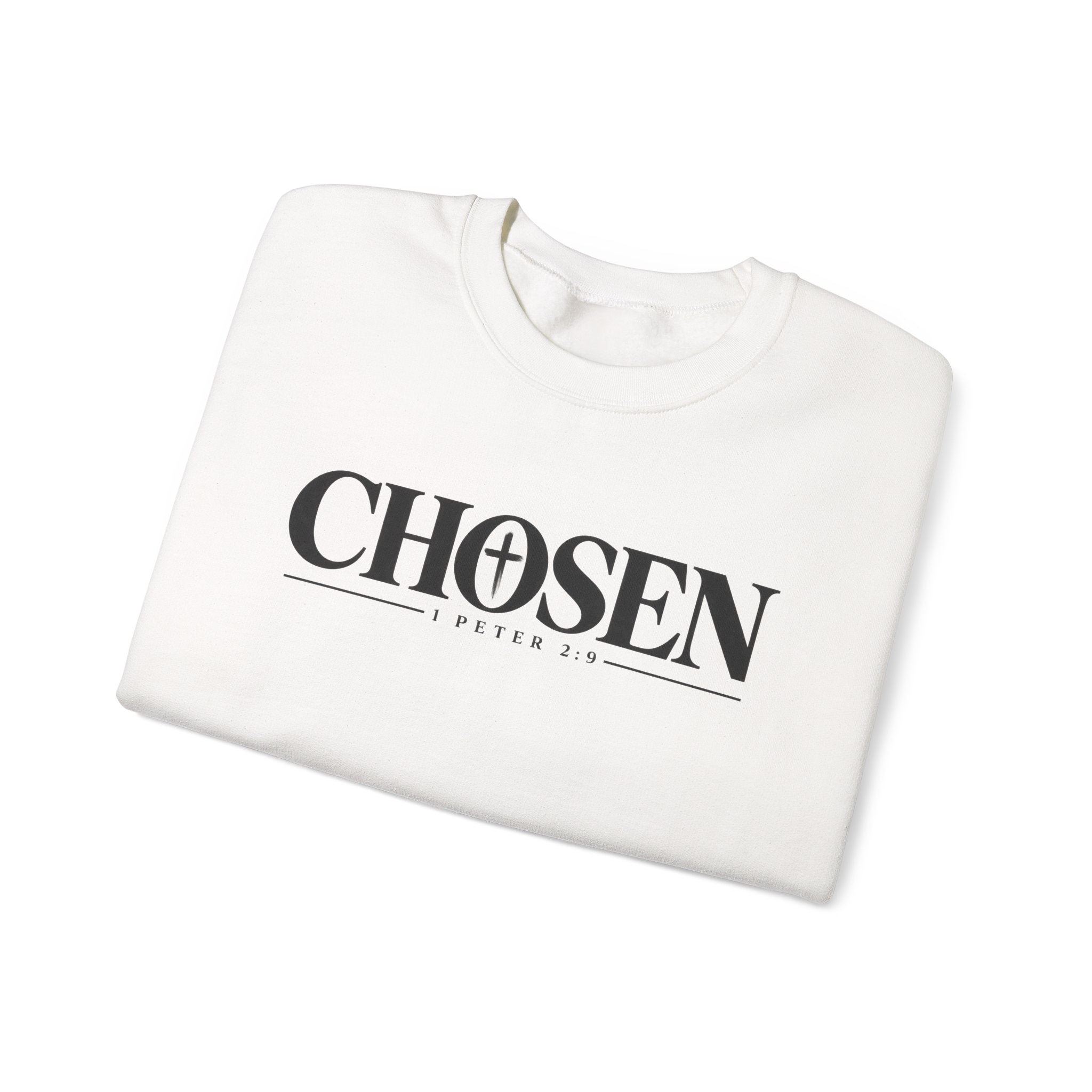 CHOSEN Christian Crewneck Sweatshirt – 1 Peter 2:9 Faith Sweatshirt