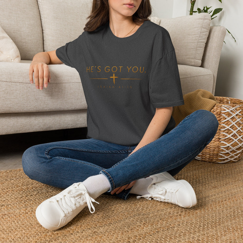 He’s Got You Christian T-Shirt – Isaiah 41:10 Minimalist Faith Graphic Tee