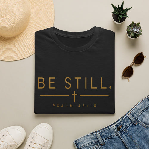 Be Still Christian T-Shirt – Psalm 46:10 Minimalist Faith Graphic Tee