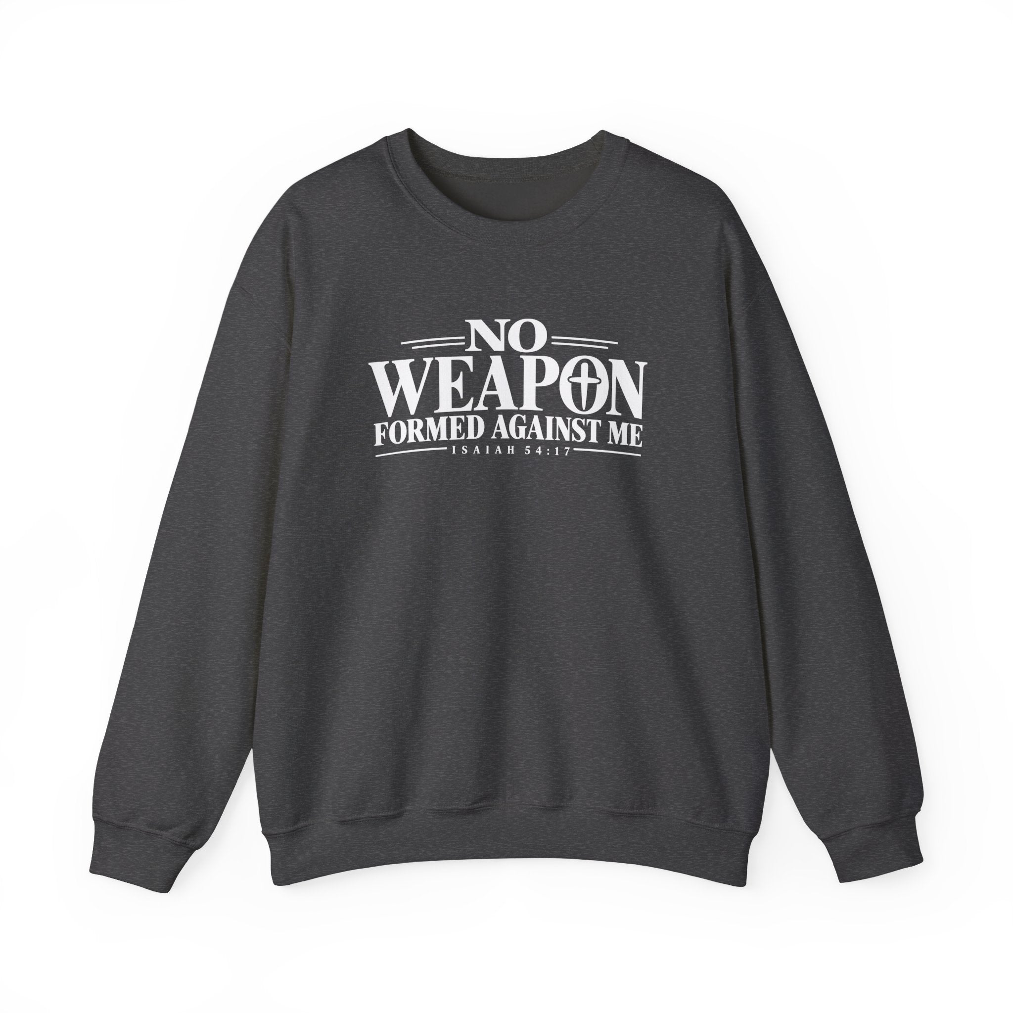 No Weapon Formed Against Me Christian Crewneck Sweatshirt – Isaiah 54:17